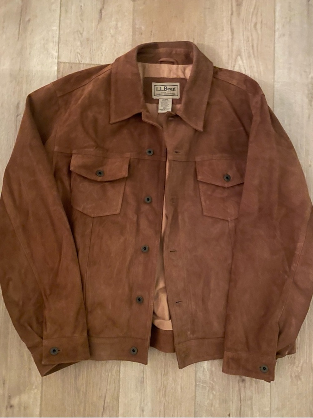 Vintage L.L. Bean Men's Brown Suede Trucker Jacket